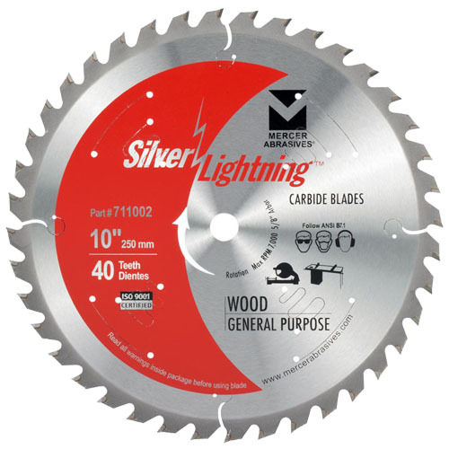 10" X 40 TEETH SILVER LIGHTNING CIRCULAR SAW BLADE- WOOD