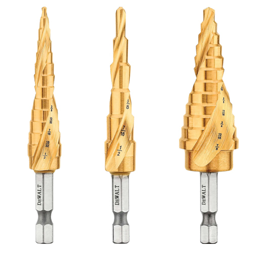 DEWALT IMPACT READY TITANIUM NITRIDE COATING STEP DRILL BIT SET (3 PC.)