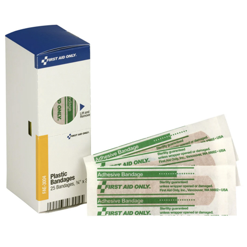 SMART COMPLIANCE REFILL 3/4"X3" PLASTIC BANDAGES, 25/BOX
