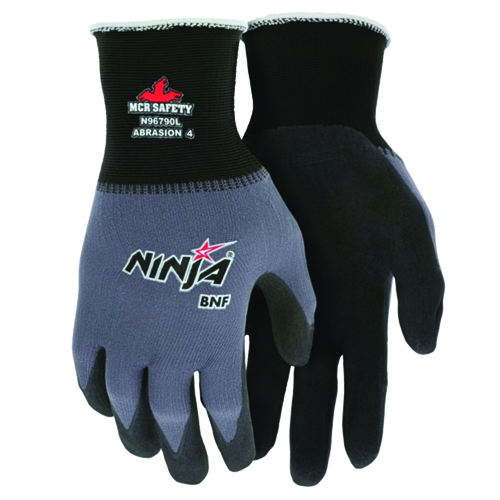 NINJA® BNF WORK GLOVES, 15 GAUGE NYLON/ SPANDEX, ABRASION 4, PUNCTURE 2, HEAR 2, TEAR 4<p>X-LARGE</p