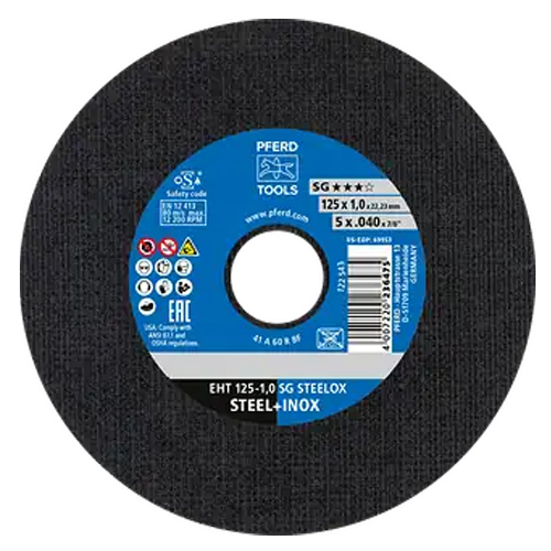 CUT-OFF WHEEL, 4-1/2" X .045 X 7/8, PSF STEEL, T1, ALUMINUM OXIDE