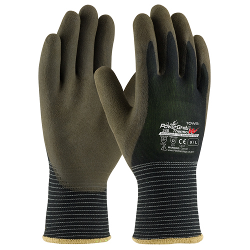 POWERGRAB THERMO KNIT POLYESTER GLOVE, A2 CUT LEVEL, MICROFINISH GRIP PALM<p>LARGE</p>