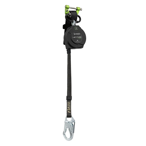 SAFEWAZE LATITUDE 6' SINGLE WEB SRL: CARABINER, ALUMINUM SNAP HOOK CLASS 2