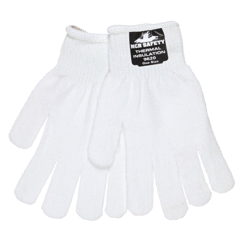 MCR THERMAL INSULATION WORK GLOVE 10GA WHITE POLYESTER HOLLOW CORE FIBER<p>LARGE</p>