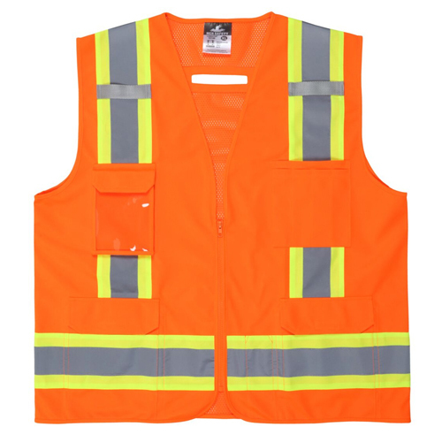 MCR LUMINATOR SERIES HI VIZ ORANGE REFLECTIVE SAFETY VEST TYPE R, CLASS 2<p>SMALL</p>