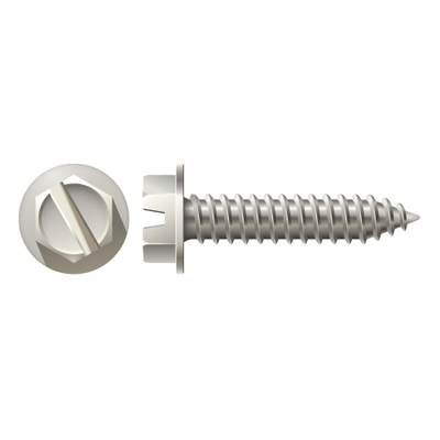 #8 X 1-1/4" HEX WASHER HEAD TAPPING SCREW 18-8 STAINLESS