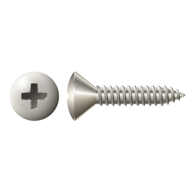#12 X 1" OVAL PHIL TAPPING SCREW 18-8 STAINLESS