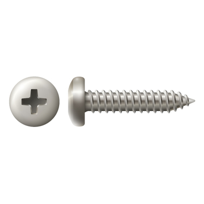 #6 X 1” PAN HEAD PHILLIPS DRIVE TAPPING SCREW - 18-8 STAINLESS