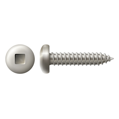 #8 X 1” PAN HEAD SQUARE DRIVE TAPPING SCREW – 18-8 STAINLESS