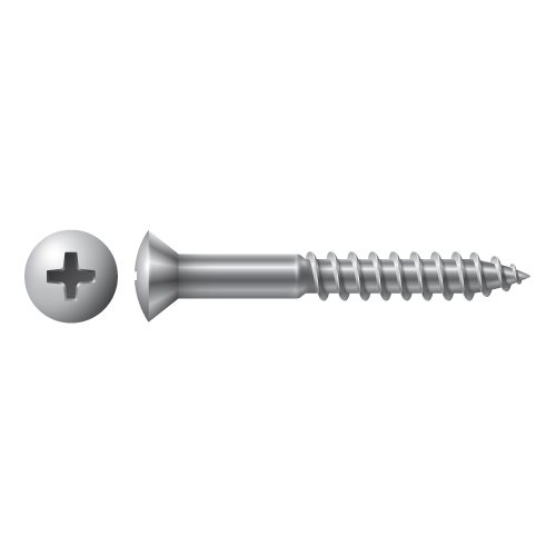 #8 X 2-1/2" OVAL HEAD PHILLIPS DRIVE WOOD SCREW ZINC