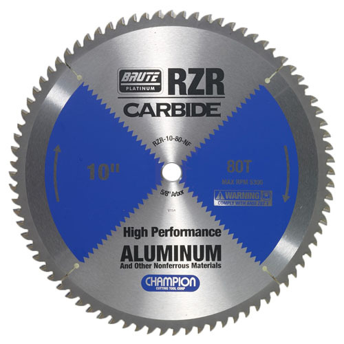 10" X 80 TEETH BRUTE CARBIDE CIRCULAR SAW  BLADE - ALUMINUM (5/8" ARBOR)