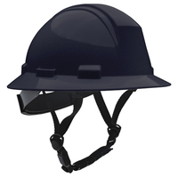 TYPE II FULL BRIM HARD HAT W/ HDPE SHELL, 4-POINT TEXTILE SUSPENSION AND WHEEL RATCHET- BLACK
