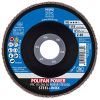 4-1/2" X 7/8" POLIFAN? FLAP DISC - CONICAL - SG, ZIRCONIA, 40 GRIT
