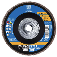 4-1/2" X 5/8-11 POLIFAN® FLAP DISC - CONICAL - PSF-EXTRA, ZIRCONIA, 40 GRIT