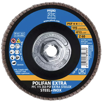 4-1/2" X 5/8-11 POLIFAN? FLAP DISC - CONICAL - PSF-EXTRA, ZIRCONIA, 60 GRIT