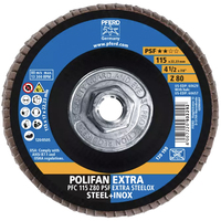 4-1/2" X 5/8-11 POLIFAN® FLAP DISC - CONICAL - PSF-EXTRA, ZIRCONIA, 80 GRIT