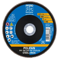 7" X 7/8" POLIFAN® FLAP DISC - FLAT - PSF, ZIRCONIA, 40 GRIT