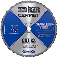14" X 110 TEETH BRUTE CERMET CIRCULAR SAW  BLADE-HEAVY DUTY STAINLESS STEEL