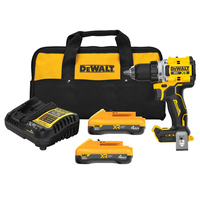 DEWALT 20V MAX* XR BRUSHLESS CORDLESS 1/2 IN. DRILL/DRIVER KIT WITH DEWALT POWERPACK BATTERIES