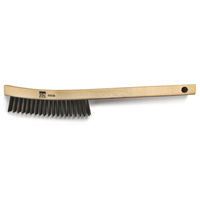 CURVED SCRATCH BRUSH - 4X19 ROWS, CARBON STEEL WIRE, WOODEN BLOCK HANDEL