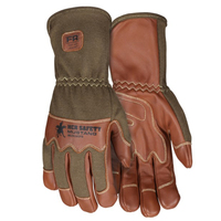 MUSTANG UTILITY LEATHER DRIVER GLOVES, NOEMX BACK WITH WING THUMB<p>MEDIUM</p>