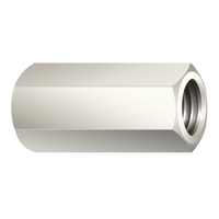 1/4"-20 ROD COUPLING NUT - 18-8 STAINLESS