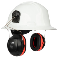 V3 CAP MOUNT EARMUFF, 27 DB, NEON RED/BLACK