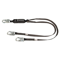 SAFEWAZE 6' HEAVYWEIGHT ENERGY ABSORBING LANYARD DUAL LEG SNAP HOOK