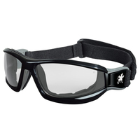 SWAGGER RP1 SERIES BLACK SAFETY GOGGLES WITH CLEAR LENS ANTI-FOG COATED ADJUSTABLE STRAP