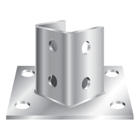 10 HOLE POST BASE SINGLE CHANNEL 6"WX6"LX3-1/2"T