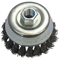 3-1/2" KNOT WIRE CUP BRUSH - .020 CS WIRE, 5/8-11 THREAD (EXT.)