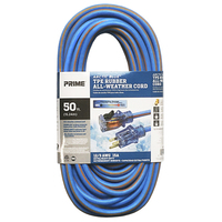 ALL WEATHER EXTENSION CORD 12/3 GAUGE (50 FT) SJEOW ARCTIC BLUE WITH LIGHTED/LOCKING END